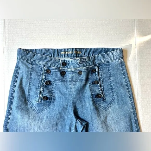 Micheal Kors Cropped Wide Jeans blue denim size 4