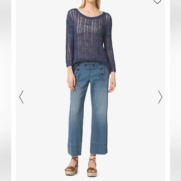 Micheal Kors Cropped Wide Jeans blue denim size 4