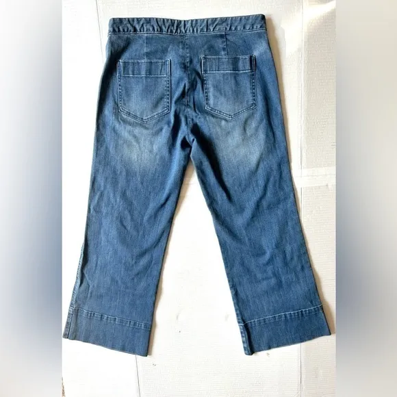 Micheal Kors Cropped Wide Jeans blue denim size 4