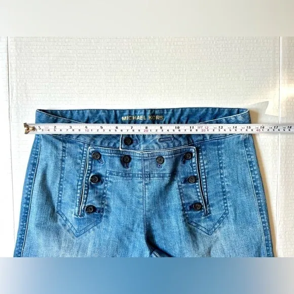 Micheal Kors Cropped Wide Jeans blue denim size 4