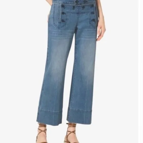 Micheal Kors Cropped Wide Jeans blue denim size 4