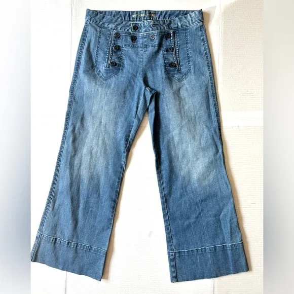 Micheal Kors Cropped Wide Jeans blue denim size 4