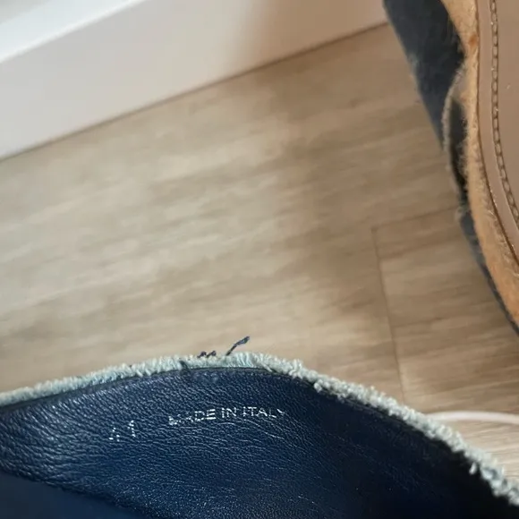 Midi Miu Denim Espadrille Platform Sandals 41