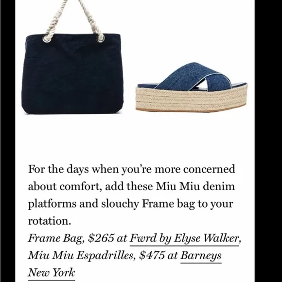 Midi Miu Denim Espadrille Platform Sandals 41