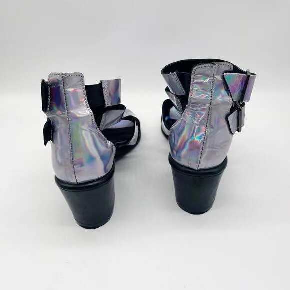 MIISTA Womens Metallic Jelly Shona Heels Adjustable Straps Size 37