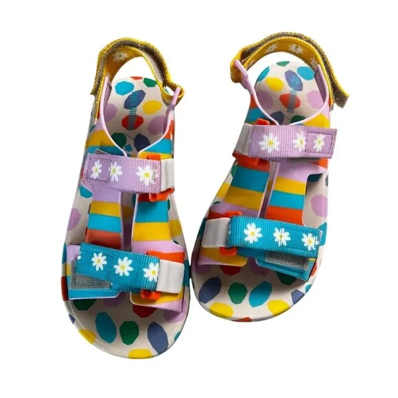 Mini Melissa Fabula Girls Ping Pong Sandals Size 4