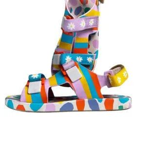 Mini Melissa Fabula Girls Ping Pong Sandals Size 4