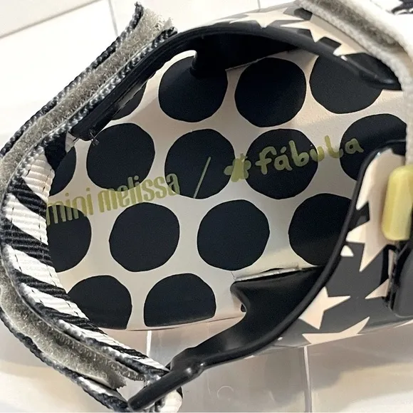 Mini Melissa   Fábula Ping Pong Casual Sandals heel straps. Girls shoes stars