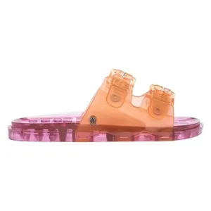 Mini Melissa Wide II Slide Sandals Big Kid 2 Pink Orange New without Box