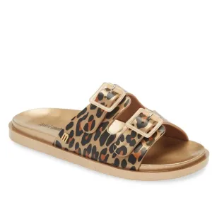 Mini Melissa Wide II Slide Sandals in Gold Animal Print size 13