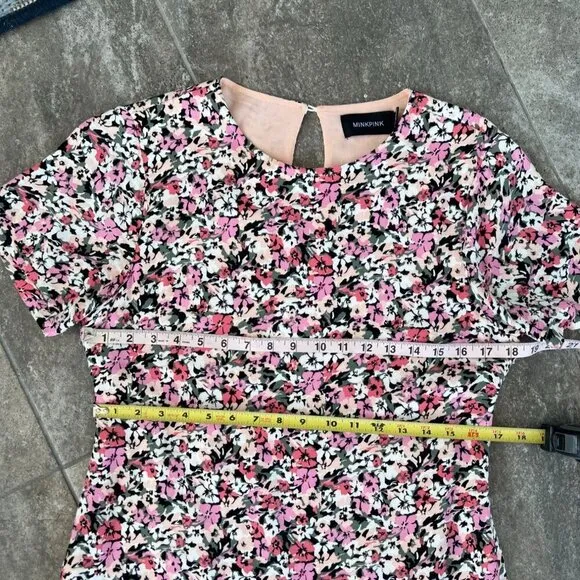 MinkPink Make Your Move Floral Ruffle Mini Dress Size Medium