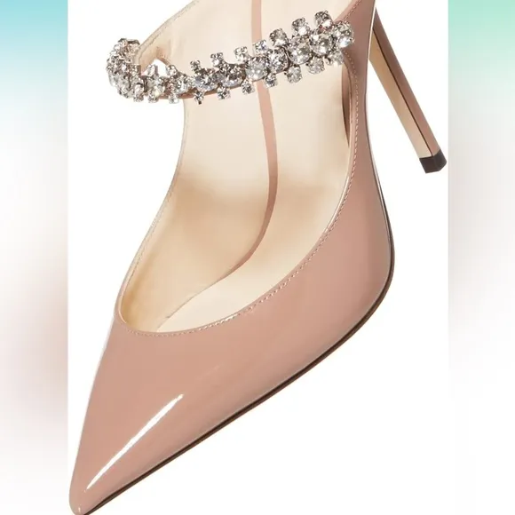 MIRAAZZURRA Women Heeled Mules Rhinestone Strappy Pointed Toe Mules Stiletto  8
