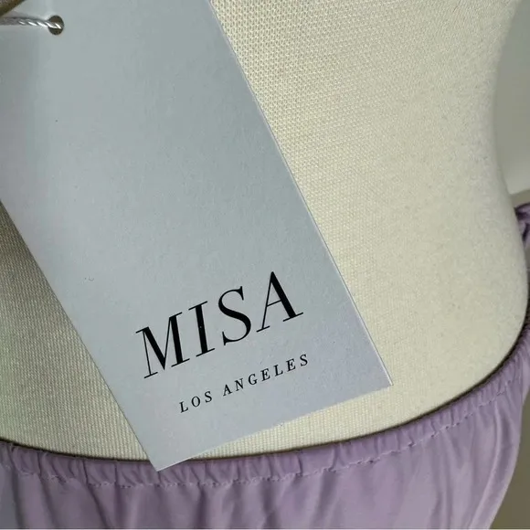 Misa Eleven Knit Jersey Strapless Cut Out Midi Dress Lavender Size L NWT