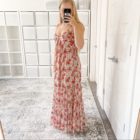 MISA Los Angeles Fallon Dress Poppy Allover Maxi Floral
