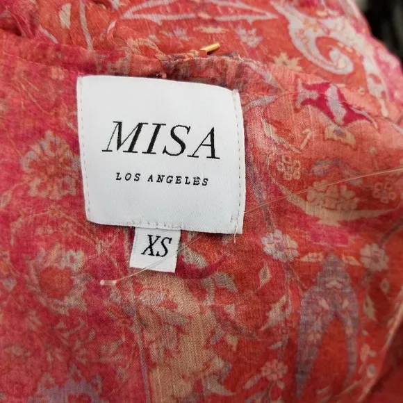 MISA LOS ANGELES NATASHA TIERED LIGHTWEIGHT FLORAL MIDI DRESS