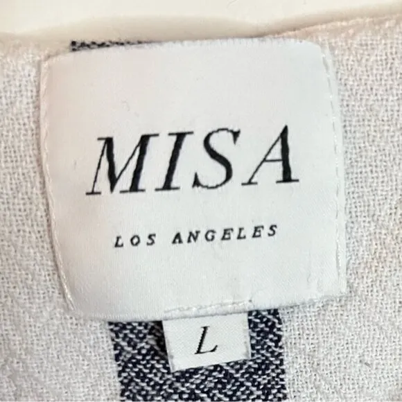 MISA Los Angeles Striped Off-Shoulder Ruffle Mini Dress Size L