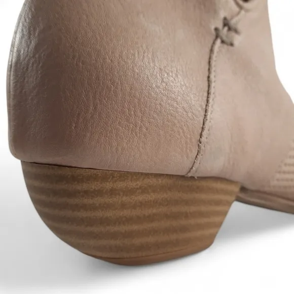 MIZ MOOZ Clermont Peep Toe Leather Heeled Booties Laser Cut Sandals Heels 7.5