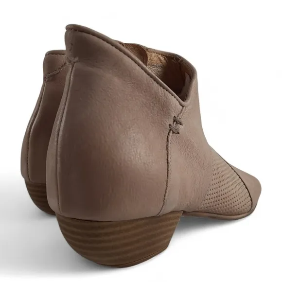 MIZ MOOZ Clermont Peep Toe Leather Heeled Booties Laser Cut Sandals Heels 7.5