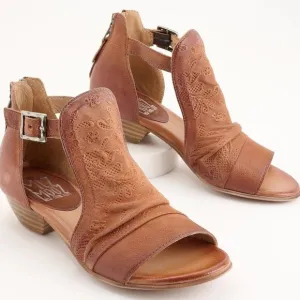 Miz Mooz Corra Leather Wide Width Heeled Sandals Size 38