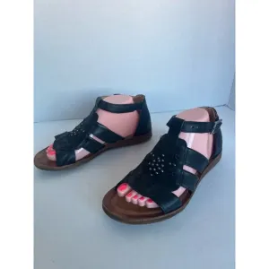 Miz Mooz Fascinate Black Leather Ankle Buckle Strap  Sandals Size US 10 EU 41