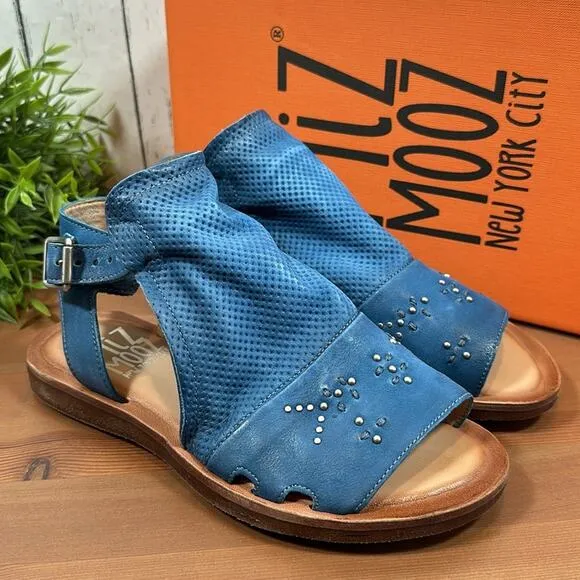 Miz Mooz Fifi Leather Wide Width Ankle Strap Sandals Size 37W