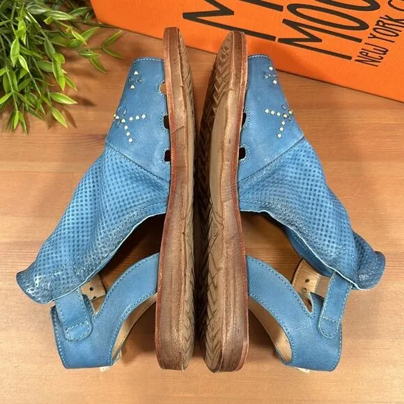 Miz Mooz Fifi Leather Wide Width Ankle Strap Sandals Size 37W