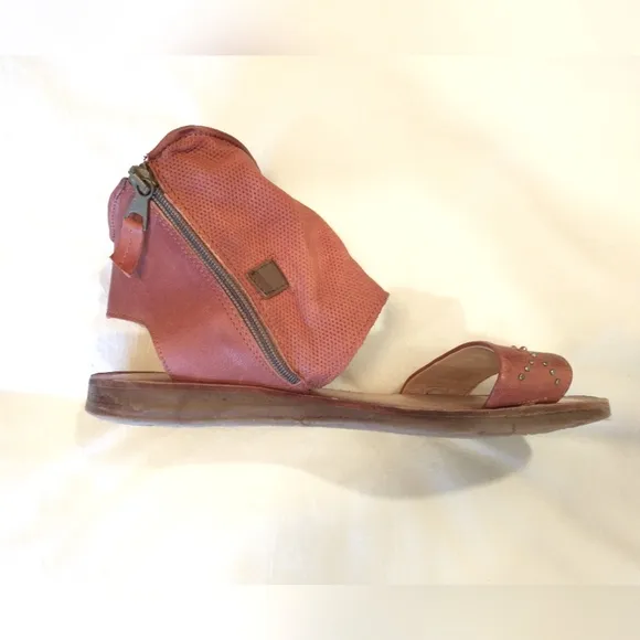 Miz Mooz Forge Leather Zip Sandals - WIDE 37 &amp; 40 - Rust - NWOB