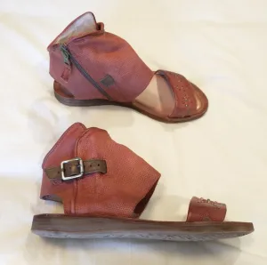 Miz Mooz Forge Leather Zip Sandals - WIDE 37 &amp; 40 - Rust - NWOB