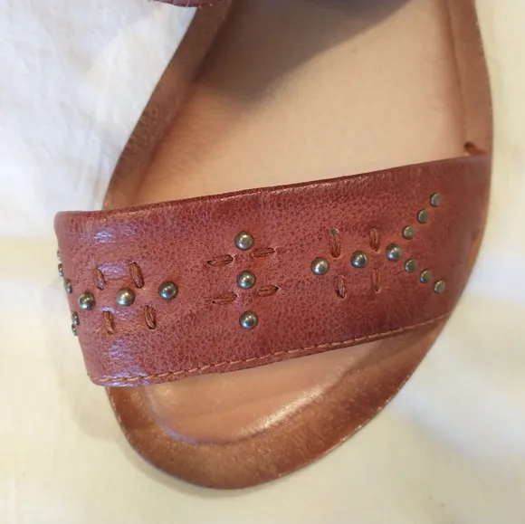 Miz Mooz Forge Leather Zip Sandals - WIDE 37 &amp; 40 - Rust - NWOB