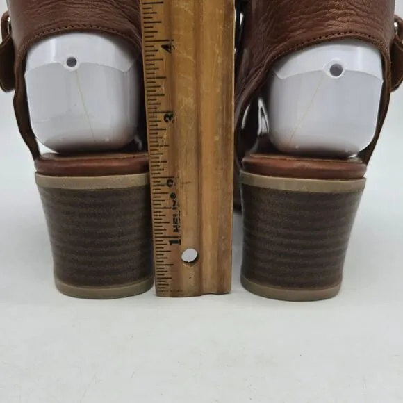 Miz Mooz Scoot Brandy Leather Heeled Sandals Brown Size 39 US 8.5-9 Excellent