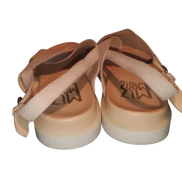 Miz Mooz Size 8.5 EU 38 Kind Pearl Blush Pink Leather Cross-Strap Sandals