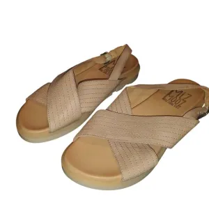 Miz Mooz Size 8.5 EU 38 Kind Pearl Blush Pink Leather Cross-Strap Sandals