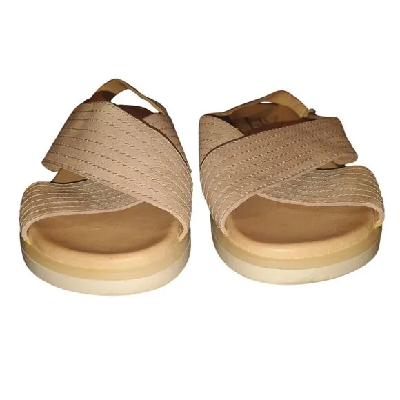 Miz Mooz Size 8.5 EU 38 Kind Pearl Blush Pink Leather Cross-Strap Sandals