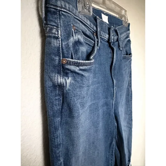 MOTHER Denim the Runaway Step Fray Jeans in Spice It Up Bootcut Flare Hem 28