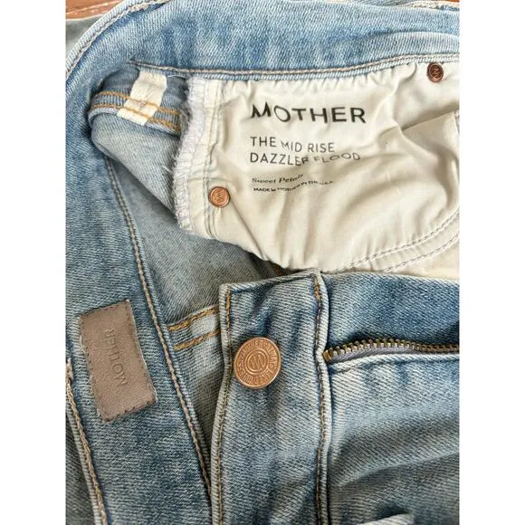 MOTHER The Mid Rise Dazzler Flood Jeans Sweet Petals 26