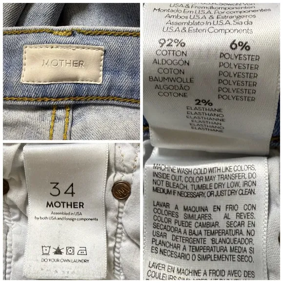 Mother The Tomcat Jeans 34 Straight Leg Ankle Crop Denim It's Kinda My Thing