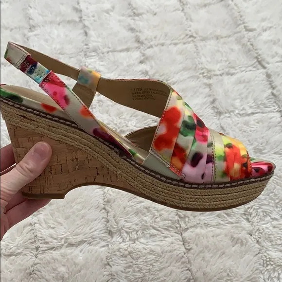 Multi-colored Platform Sandals, almost new!