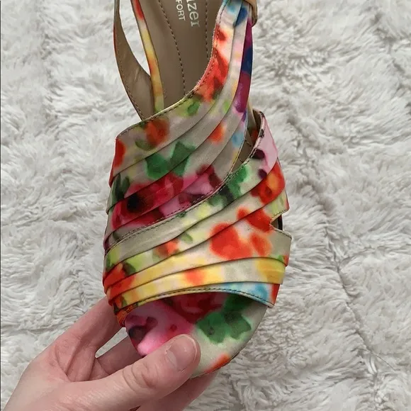 Multi-colored Platform Sandals, almost new!