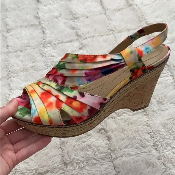 Multi-colored Platform Sandals, almost new!