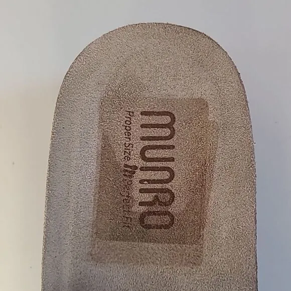 MUNRO Casita Slide Sandals Platform Wedge Black Stretch Fabric Size 9M NWOB