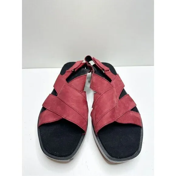 Munro Sandals Womens Size 8 Red Slingback Open Toe Micah Shoes