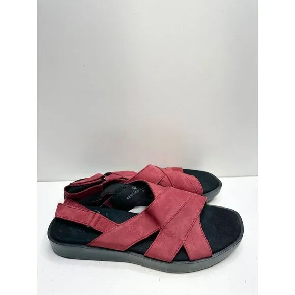 Munro Sandals Womens Size 8 Red Slingback Open Toe Micah Shoes