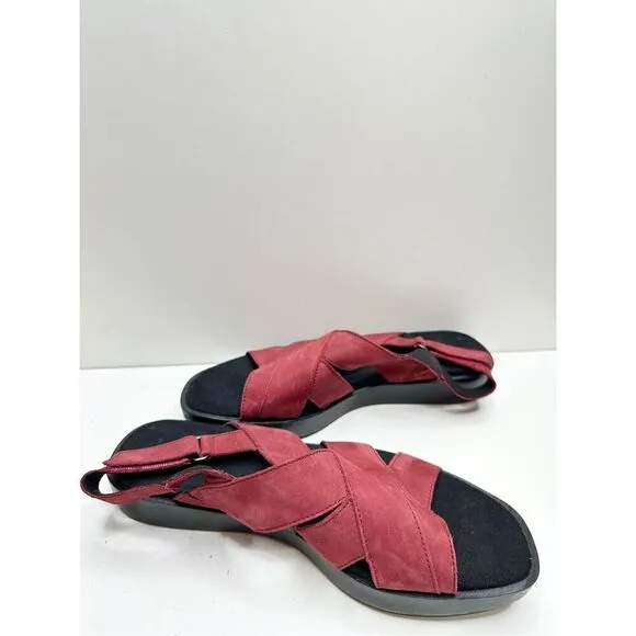 Munro Sandals Womens Size 8 Red Slingback Open Toe Micah Shoes