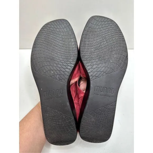 Munro Sandals Womens Size 8 Red Slingback Open Toe Micah Shoes