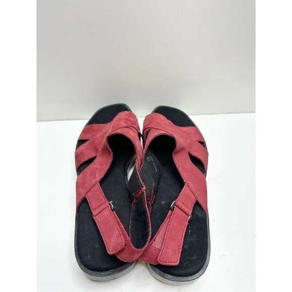 Munro Sandals Womens Size 8 Red Slingback Open Toe Micah Shoes