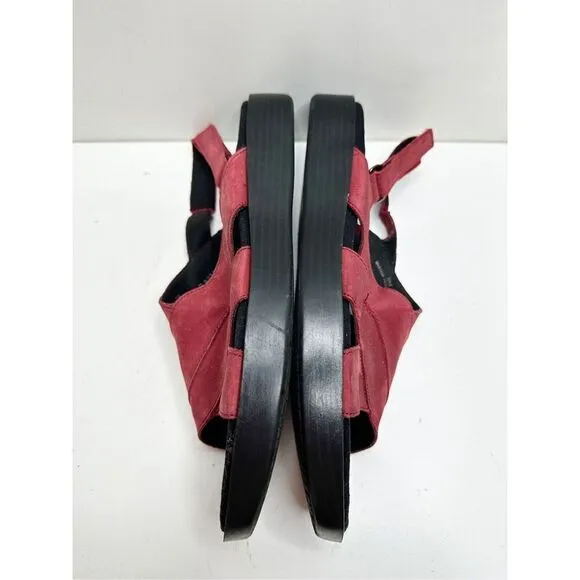 Munro Sandals Womens Size 8 Red Slingback Open Toe Micah Shoes