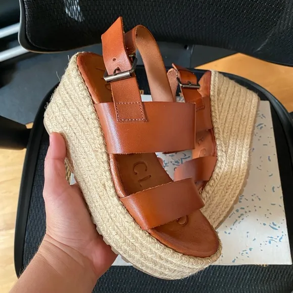 MUSSE &amp; CLOUD Leather Espadrille Platform Sandals