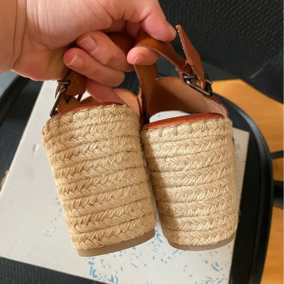 MUSSE &amp; CLOUD Leather Espadrille Platform Sandals