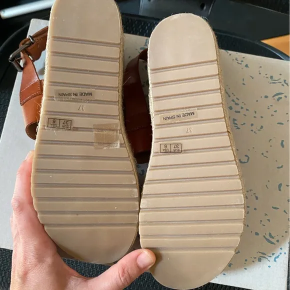 MUSSE &amp; CLOUD Leather Espadrille Platform Sandals