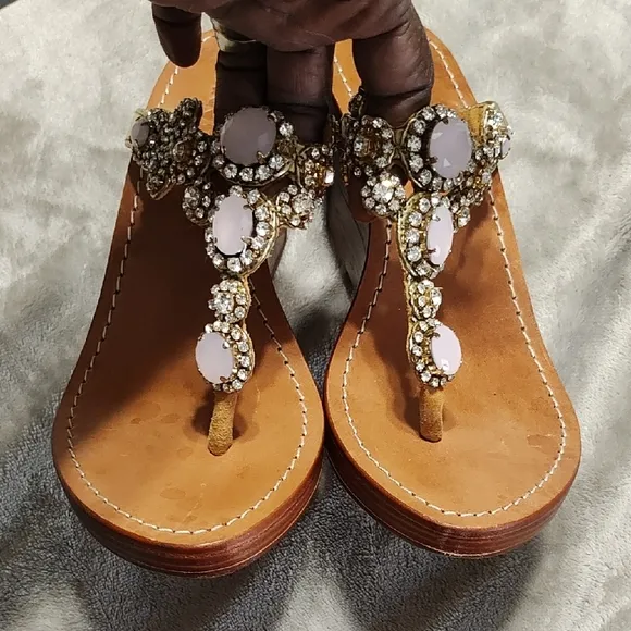 Mystique Boutique Crystal Embellished Sandals Size 9